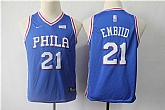 Youth 76ers 21 Joel Embiid Blue Nike Swingman Jersey,baseball caps,new era cap wholesale,wholesale hats